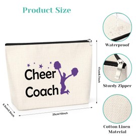 Cheer Coach Gifts Makeup Bag Cheerleader Gifts Appreciation Gifts Cheer Team Gift Thank You Gifts for Cheer Coach Birthday Christmas Thanksgiving Graduation Present for Cheer Coach Cheerleader