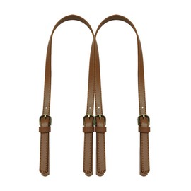 Healifty Leather Bag Handles Removable Leather Bag Belt Replacement Handle DIY Replacement Tote Bag Handles Handbag Accessories for Shopping Bag Shopper Tote Handbag Pack of 2 (Black), brown