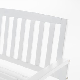 Christopher Knight Home Loja Outdoor Acacia Wood Bench, Pu White