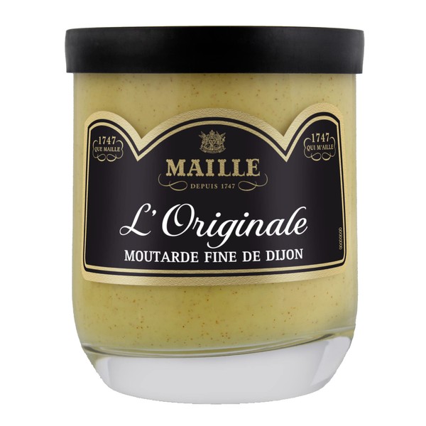 Maille Moutarde Fine De Dijon, L'originale, Moutarde fine et forte, Verrine réutilisable 165g