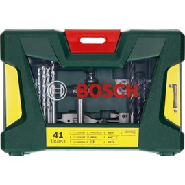 Bosch 2607017316 41 Piece V-line Drill Screwdriver Bit Accessory Set with Angle Driver, Green