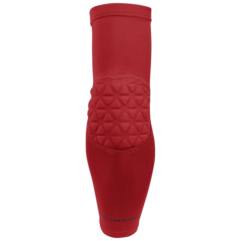 Tri-Flex Compression Arm Sleeve with Elbow Padding, Medium, Scarlet
