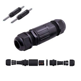 3Pin Waterproof Junction Box Connector Electric Cable Inline Wire Slim Plug IP68 For Solar Panel System Outdoor LED Lamp Electrical Wire Connecting
