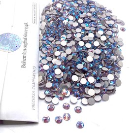 Pale Lilac AB Colors Effect Violet Purple Amethyst Czech Preciosa Maxima ss20 5mm Flatbacks 144 Pieces 20ss No Hotfix Round Rhinestones DIY Bling Deco Nail Arts
