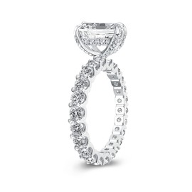 PAFIDDY 3CT Radiant Cut Engagement Ring for Women, Simulated Diamond Ring,18K White/Yellow Gold Plated 925 Sterling Silver Promise Ring