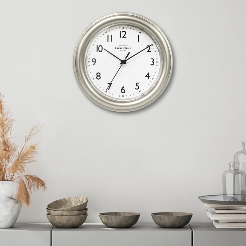 Presentime & Co. 8.5" Modern Farmhouse Essential Wall Clock, Silent