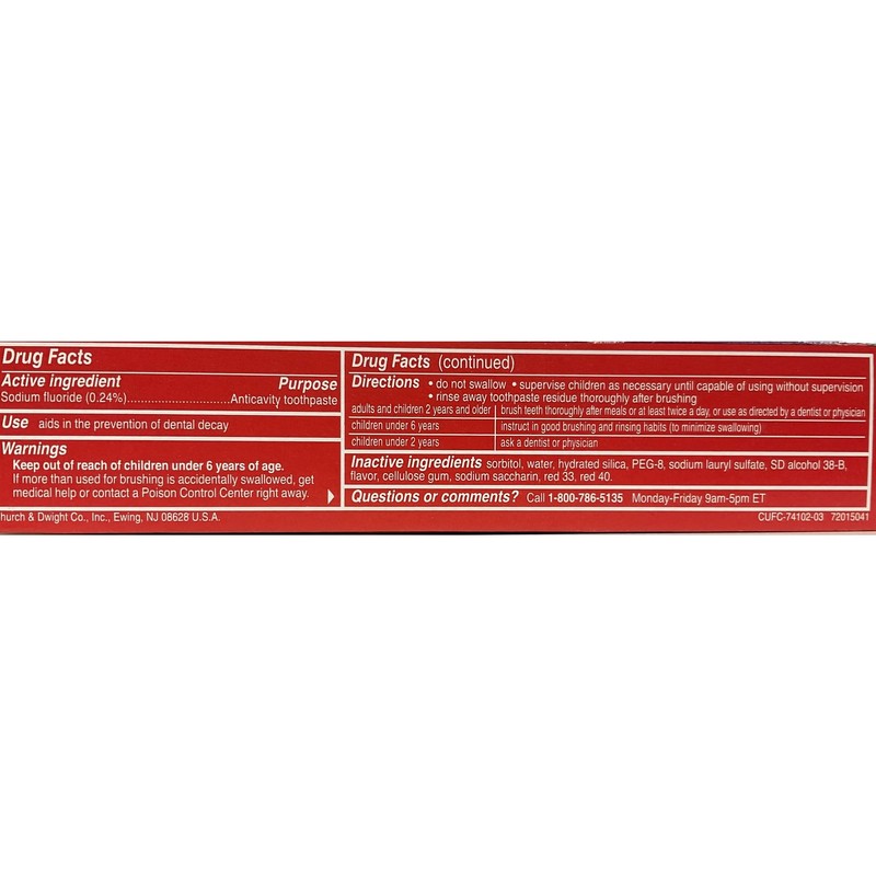 Close-Up Anticavity Fluoride Toothpaste, Freshening Cinnamon Burst Red Gel -