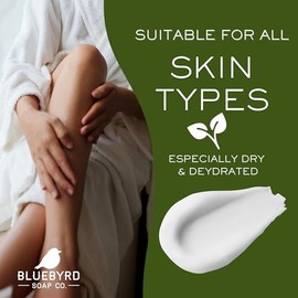 Bluebyrd Soap Co.- Manteca corporal de eucalipto y menta | Crema corporal batida relajante para hombres y mujeres | Hidratante no grasosa