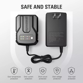 Greenworks 24V Genuine Compact Battery Charger 2978602 24 volts + owner's manual