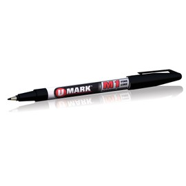 U-Mark M1 Fine Line Permanent Marker, 1 mm Tip, Black (Pack of 12) 10581