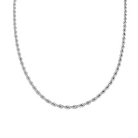 ZIYMU N03 Necklace, French Rope Chain, Surgical Stainless Steel 316L, Width 0.12, 0.2, 0.2, 0.2, 0.3 inches (3 mm), 0.2 inches (5 mm), 0.2 inches (7 mm), Length 19.7 inches (50 cm), 23.6 inches (60,