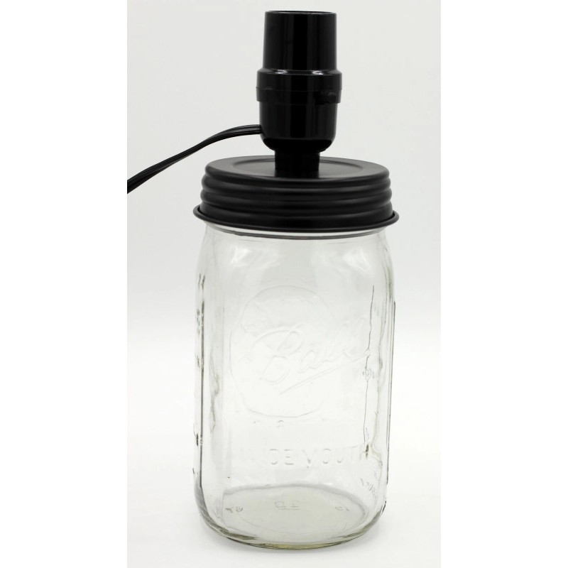 Creative Hobbies Wide Mouth Black Mason Jar Lamp Making Kit