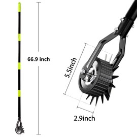 Klarg Wheel Rotary Lawn Edger - Manual Grass Edger with Long Handle (66.9 Inch), Adjustable for Landscaping, Garden, Yard