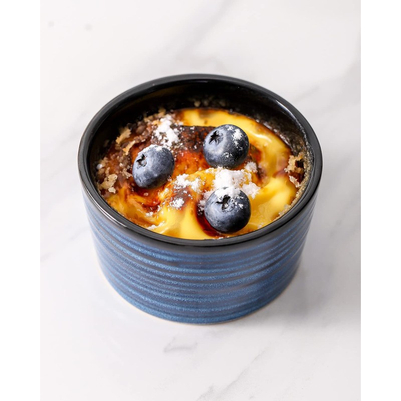 Hasense 6 oz Ramekins for Baking,Ceramic Souffle Dish Oven Safe