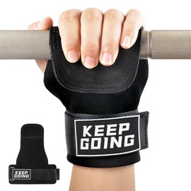 Dokeno Zughilfen Krafttraining, Leder Zughilfen mit Rindsleder Pad für Bodybuilding, Fitness, Crossfit, Krafttraining, Powerlifting und Klimmzüge, Schwarze Lifting Straps für Männer und Frauen