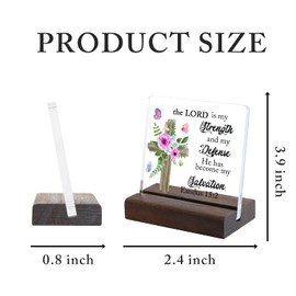 Christian Gifts for Women - Inspirational Plaque Sign With Wooden Stand for Room, Home Office, Table Decor - Mothers Day & Birthday