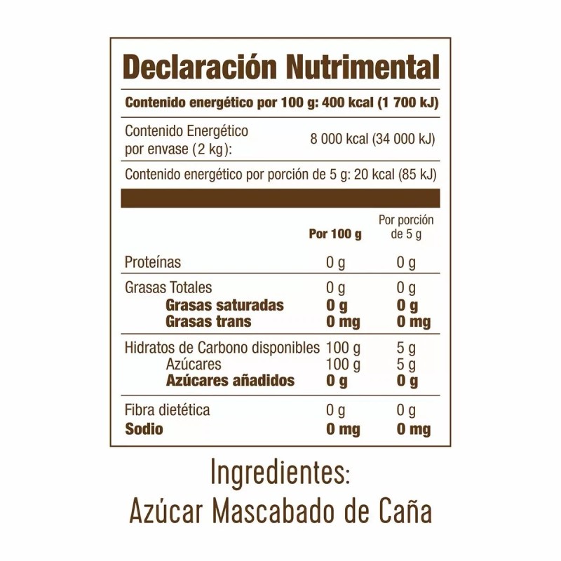 Zulka Mascabado Sugar – 2 kg (4.4 lbs)