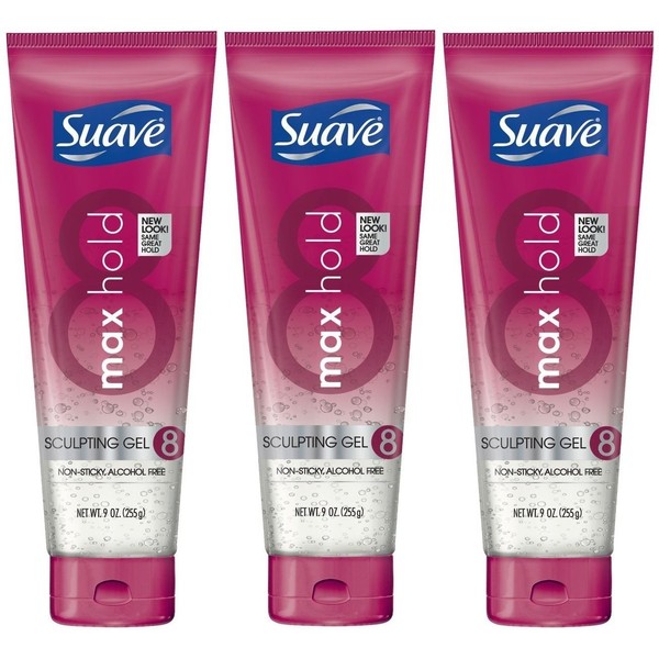 Suave Max Hold 8 Sculpting Gel 9 oz (Pack of 4)