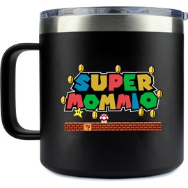 YACO STORE 14oz Mug- Super Mommio | Gifts for Mom for Christmas Mom Birthday Gift - Mom Gifts from Daughter Son - Birthday Gifts for Mom - Mom To Be Gifts - Best Mom Ever Gifts -New Mom Gifts