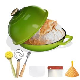 YUTANN Enameled Cast Iron Dutch Oven, 5 QT Nonstick Dutch Oven, Titanium Nonstick Coating, Ideal for Bread Baking/Braising/Roasting, Oven, Gas Stove and Stovetop Safe, Safe Material & Easy to Clean