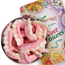 NY Spice Shop Gummy Fake Teeth Candy - 3 Pound Fun Edible Teeths Shaped Gummies for Parties & Events - Unique Assorted Vampire Teeth Gummies for Candy Buffets, Decorations & Celebration Favors