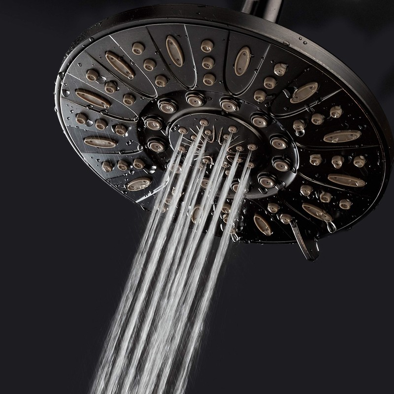 AquaDance OIL RUBBED BRONZE High Pressure 6-Setting 7" Rain Shower