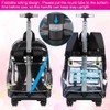Rolling Clear Backpack for Women, Heavy Duty PVC Transparent Wheeled