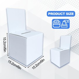 Huipalon Cardboard Ballot Box Suggestion Box Charity Collection Box Raffle Box Donation Box with Slot & Removable Header for Charity Voting Wedding Collecting Fundraising Feedback