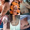 32Sheets Women Temporary Tattoo Sticker,Henna Feather Mandala Datura Flowers Temp