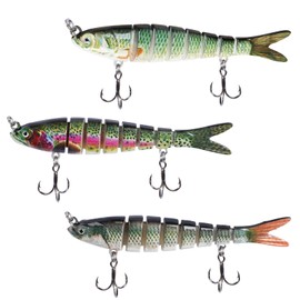 Notakia 3Pcs Fishing Lures for Freshwater and Saltwater,Multi Jointed Swimbaits for Bass Trout Lures,Lifelike Swimming Lures Fishing Lures Kit, Fishing Lures Bass Trout Fishing Gear (Combo B 3Pcs)
