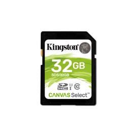 Kingston SDS/32GB SDS 32 GB Canvas Select Class10 UHS-I Flash Memory Card, Black