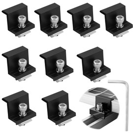 Pack of 8 Solar Panel Brackets, 30 mm Solar Panel Bracket End Clamp Kit, Solar Panel Z Bracket Edge Clamp, Adjustable Solar End Clamp Attachment Aluminium Alloy for Motorhomes Roofs