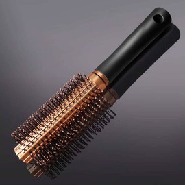 Leenchiry Round Hair Brush Wet Hair Brush Detangler Brush for Blow Drying Anti-Static Nylon Bristle Hair Comb Brush Detangling Hair Brushes for Women and Men All Hair Types Curly and Straight Wet and Dry (Round, Golden)