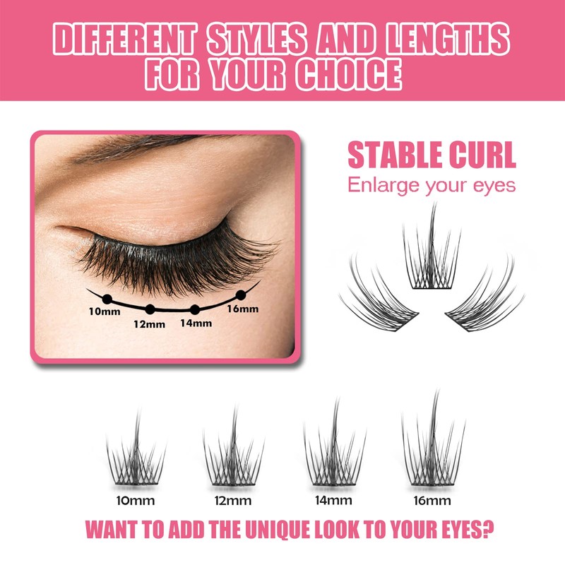 DIY Eyelash Extension, 3D Effect Individual Melt Flare Lash Cluster