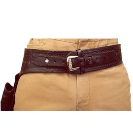 Black 46 in. HILASON Western Right Hand Gun Holster Rig 44/45 Caliber Leather Cowboy Black | Costume Holster | Cowboy Gun Holster | Gun Belt Holster | Leather Gun Holster | Holster Belt