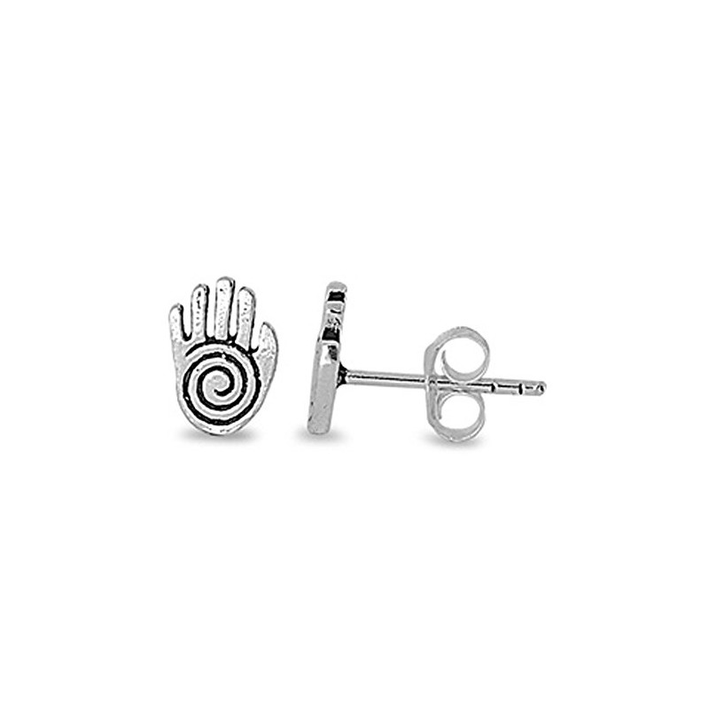 Hand of God Stud Earrings .925 Sterling Silver
