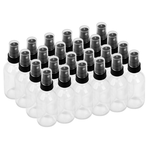 BILLIONSTARS 24 Pack 2oz Glass Boston Round Bottle with Fine