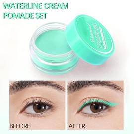 GEUUFEA Green Gel Eyeliner, Cream Matte Eyeliner, Eye Liner Gel Pot Waterproof, Colorful Eyeliner Cream for Christmas Cosplay Show, Eyebrow Face Makeup, Suitable for All Skins