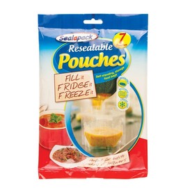 Sealapack 28 x Resealable Food Soup Bag Pouches Fridge Freeze 1L Storage Fruit