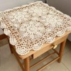 Yizunnu Vintage Hand Crochet Lace Doily Square Cotton Table Cover