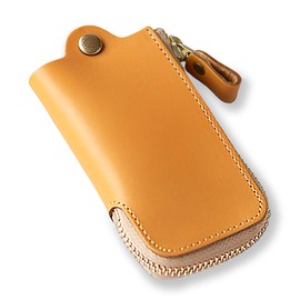 ALLUTHE Key Case, Men's, Women's, Compatible with Smart Keys, Leather, Made in Japan, Key Holder, Matching Pair, Anniversary, Gift, 01. camel