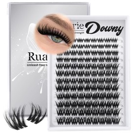 Fluffy Lash Clusters Wispy Lashes Clusters Downy Cluster Eyelash Extensions Volume Eyelash Clusters 8-16mm Faux Mink D-Curly Spider Lash Extensions Invisible Band Eyelashes Clusters