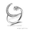 1pc Chic Moon & Sun Cuff Ring - Shimmering Rhinestone