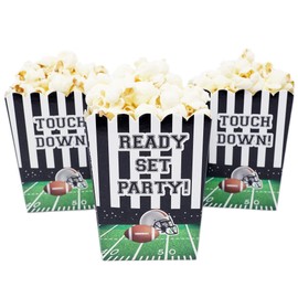 Chloe Elizabeth Sports Themed Mini Popcorn Favor Boxes for Birthdays, Sport Events, and Customized Parties - 20 Count (Football Party)