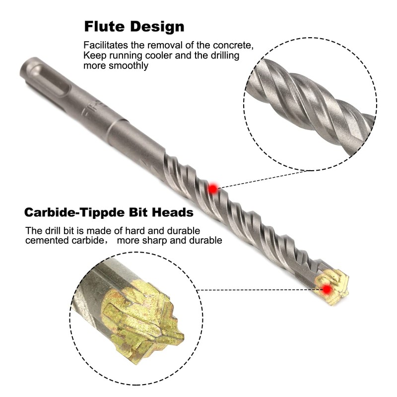 SDS Drill Bit Set, Firecore SDS Plus Concrete Drill Set