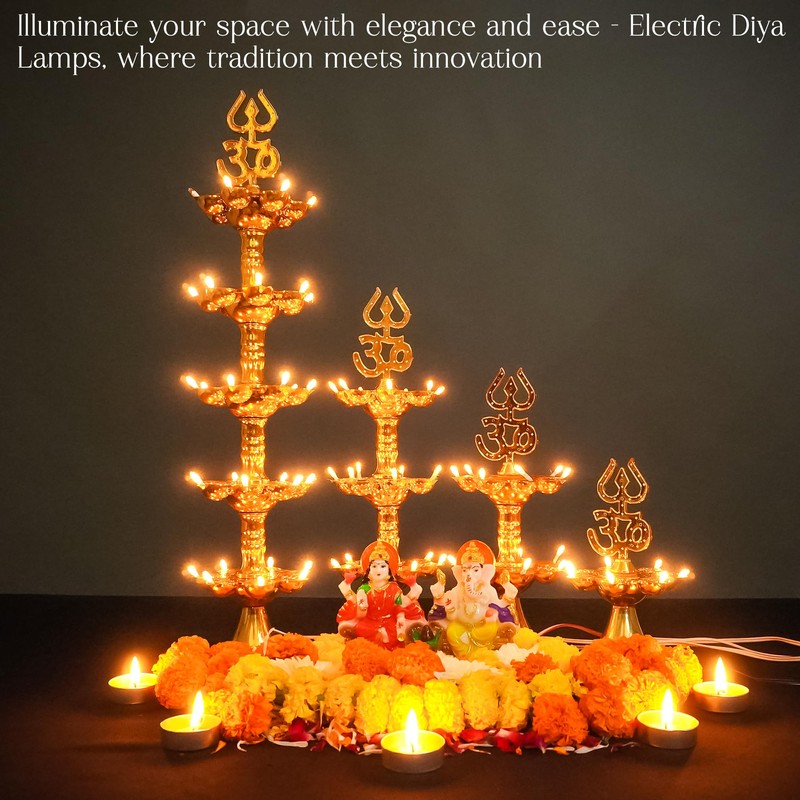 Electric Plastic Light, Pooja Diya with LED Spark, Home Temple