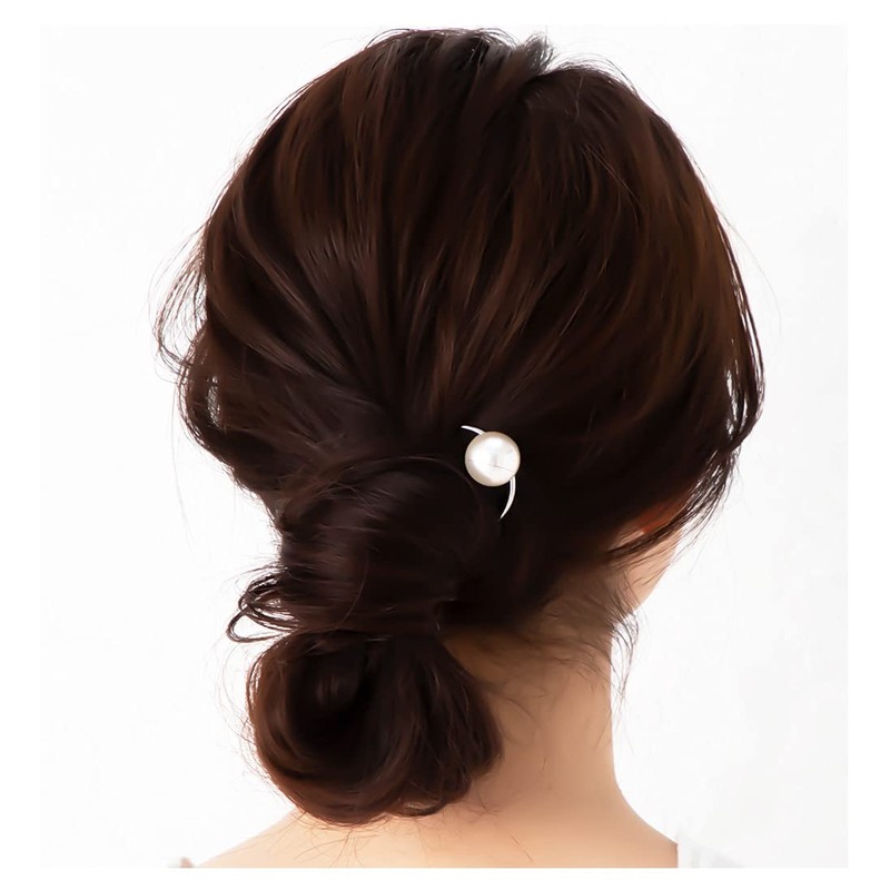 JewelVOX Hair Accessories Hair Comb Single Pearl Hair Ornament (Gold)