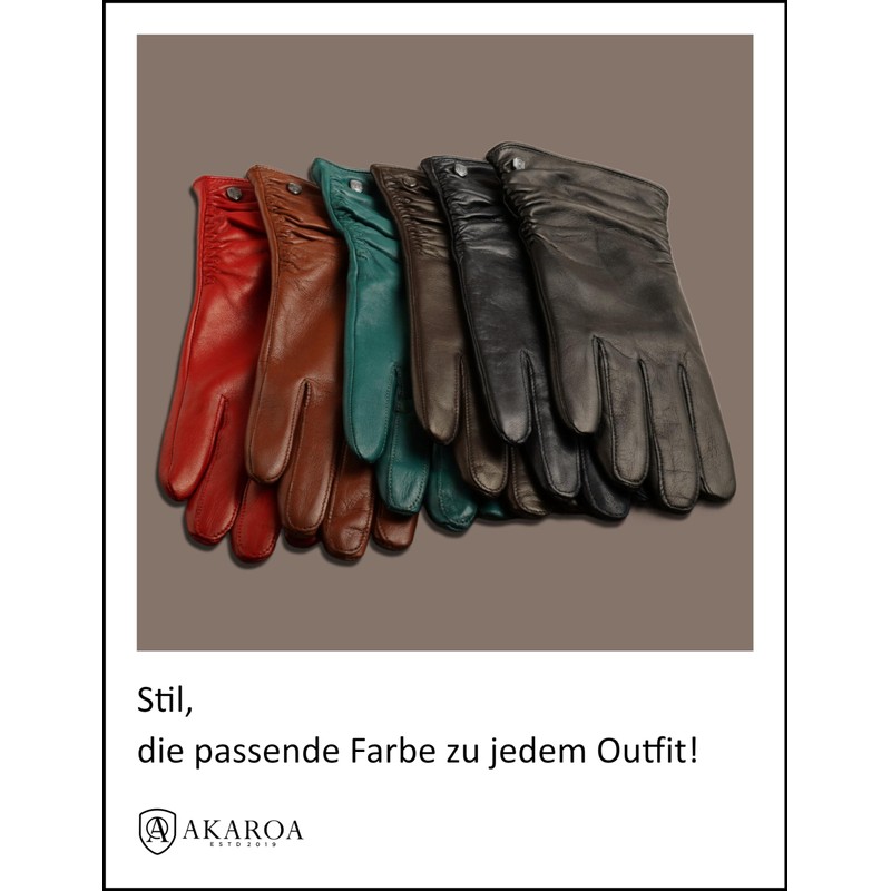 AKAROA ESTD 2019 BEA Women’s Leather Gloves, Italian Hair Sheepskin,