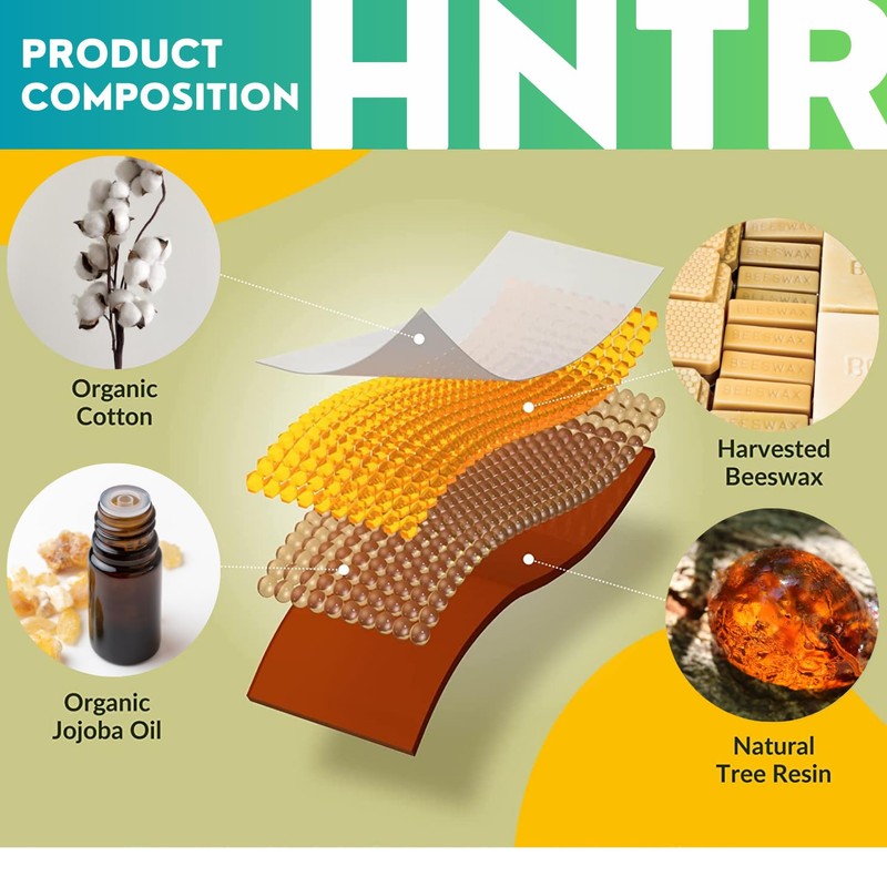HNTR Organic Beeswax Wraps - Set of 8 | 4