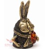 Solid Brass amber Figurine bell of Hare Rabbit Krosh IronWork